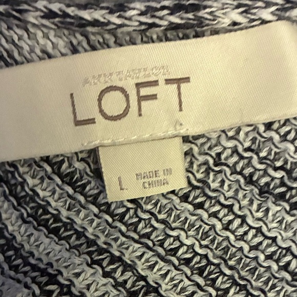💥LOFT Grey Boxy Crew-neck Pullover Top L - Picture 8 of 10